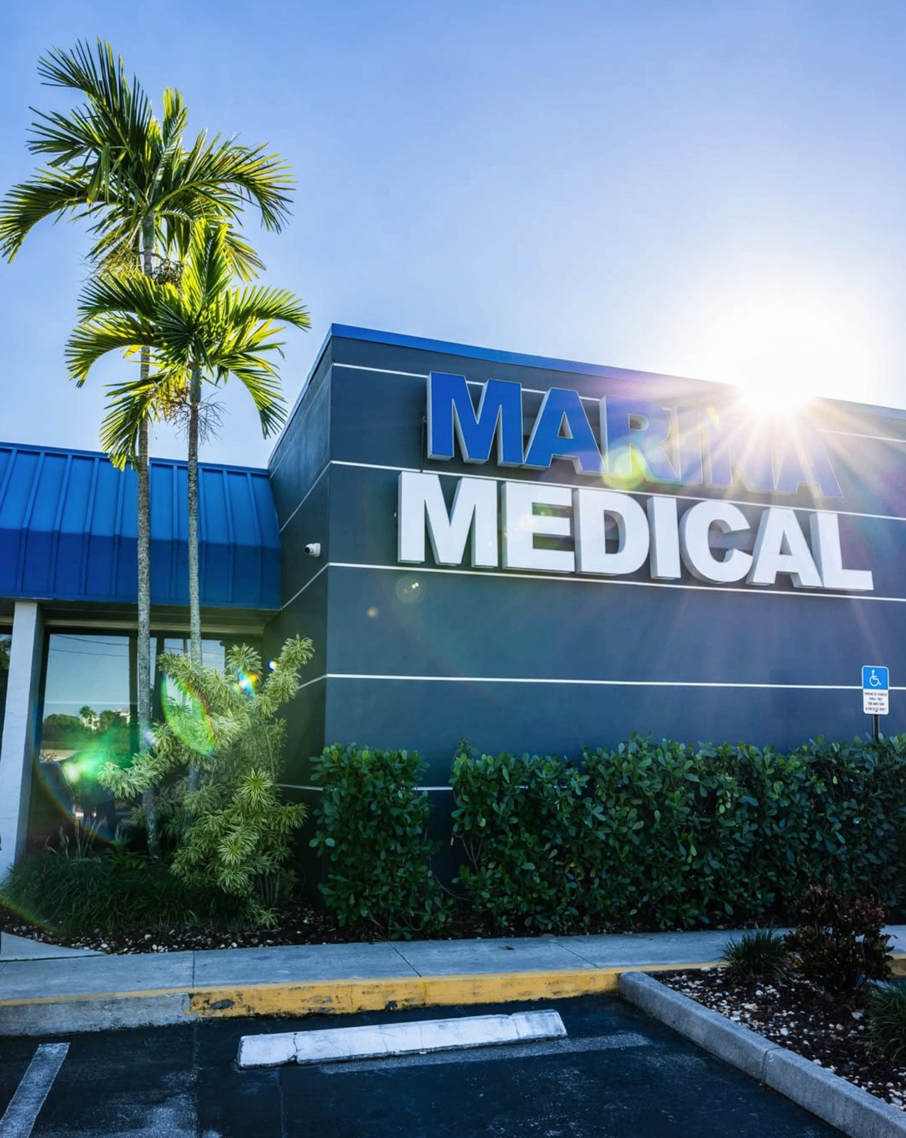Marina Medical headquarters façade in Miami, Florida